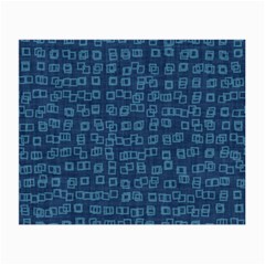 Blue Abstract Checks Pattern Small Glasses Cloth (2 Sides) by SpinnyChairDesigns