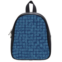 Blue Abstract Checks Pattern School Bag (small)