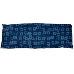 Blue Abstract Checks Pattern Body Pillow Case (dakimakura) by SpinnyChairDesigns