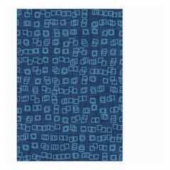 Blue Abstract Checks Pattern Small Garden Flag (two Sides) by SpinnyChairDesigns