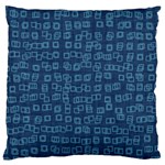 Blue Abstract Checks Pattern Large Cushion Case (Two Sides) Back