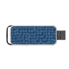 Blue Abstract Checks Pattern Portable Usb Flash (two Sides) by SpinnyChairDesigns