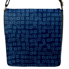 Blue Abstract Checks Pattern Flap Closure Messenger Bag (s) by SpinnyChairDesigns