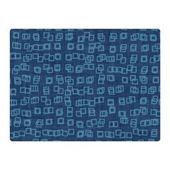 Blue Abstract Checks Pattern Double Sided Flano Blanket (mini)  by SpinnyChairDesigns