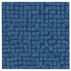 Blue Abstract Checks Pattern Wooden Puzzle Square by SpinnyChairDesigns