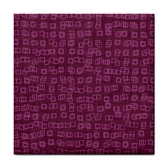 Plum Abstract Checks Pattern Tile Coaster by SpinnyChairDesigns