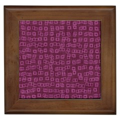 Plum Abstract Checks Pattern Framed Tile by SpinnyChairDesigns