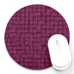 Plum Abstract Checks Pattern Round Mousepads by SpinnyChairDesigns