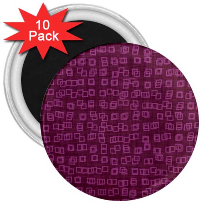 Plum Abstract Checks Pattern 3  Magnets (10 pack) 