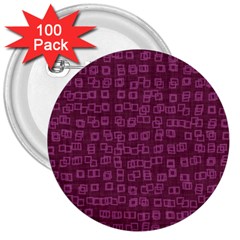 Plum Abstract Checks Pattern 3  Buttons (100 Pack)  by SpinnyChairDesigns