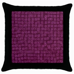 Plum Abstract Checks Pattern Throw Pillow Case (black) by SpinnyChairDesigns