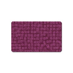 Plum Abstract Checks Pattern Magnet (name Card) by SpinnyChairDesigns