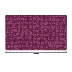 Plum Abstract Checks Pattern Business Card Holder by SpinnyChairDesigns