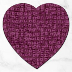 Plum Abstract Checks Pattern Jigsaw Puzzle (heart) by SpinnyChairDesigns