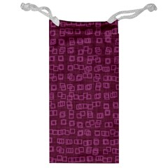 Plum Abstract Checks Pattern Jewelry Bag by SpinnyChairDesigns