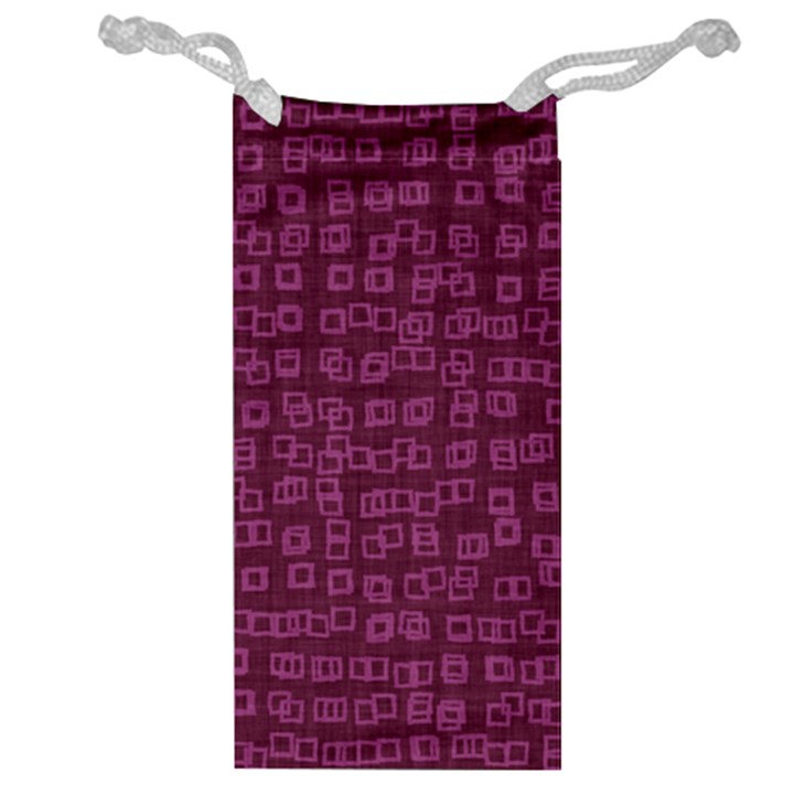 Plum Abstract Checks Pattern Jewelry Bag