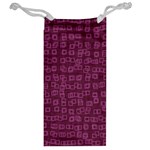 Plum Abstract Checks Pattern Jewelry Bag Back