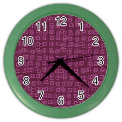 Plum Abstract Checks Pattern Color Wall Clock by SpinnyChairDesigns