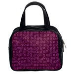 Plum Abstract Checks Pattern Classic Handbag (Two Sides) Front