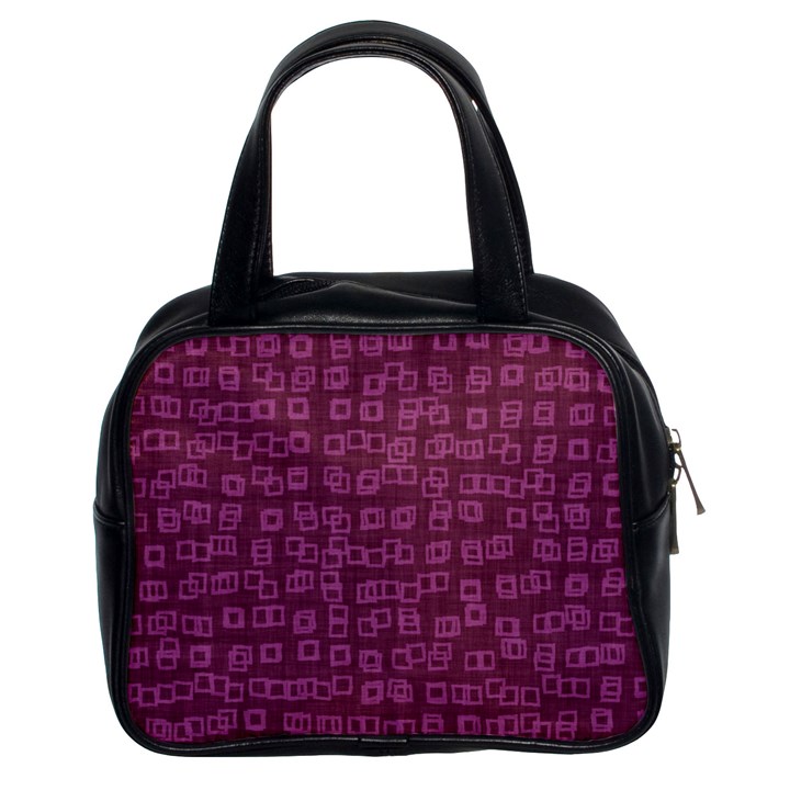 Plum Abstract Checks Pattern Classic Handbag (Two Sides)