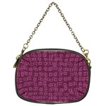 Plum Abstract Checks Pattern Chain Purse (One Side) Front