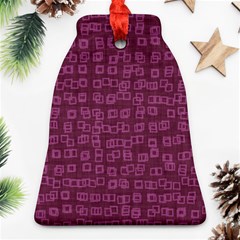 Plum Abstract Checks Pattern Bell Ornament (two Sides) by SpinnyChairDesigns