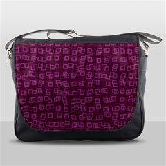 Plum Abstract Checks Pattern Messenger Bag by SpinnyChairDesigns