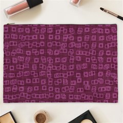 Plum Abstract Checks Pattern Cosmetic Bag (xxl) by SpinnyChairDesigns