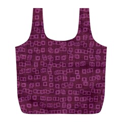 Plum Abstract Checks Pattern Full Print Recycle Bag (l) by SpinnyChairDesigns