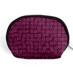 Plum Abstract Checks Pattern Accessory Pouch (medium) by SpinnyChairDesigns