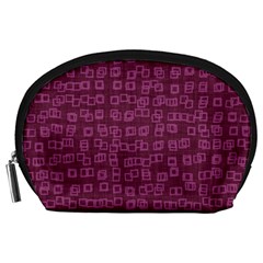 Plum Abstract Checks Pattern Accessory Pouch (large) by SpinnyChairDesigns