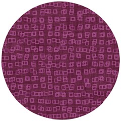 Plum Abstract Checks Pattern Wooden Puzzle Round by SpinnyChairDesigns