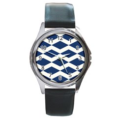 Diamonds Blue Round Metal Watch by MooMoosMumma