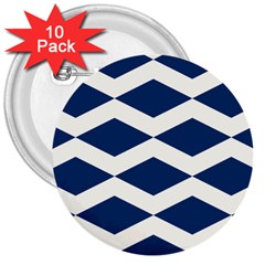 Diamonds Blue 3  Buttons (10 Pack)  by MooMoosMumma