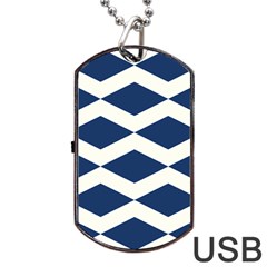 Diamonds Blue Dog Tag Usb Flash (one Side)