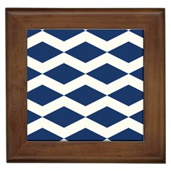 Diamonds Blue Framed Tile by MooMoosMumma