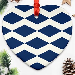 Diamonds Blue Ornament (heart) by MooMoosMumma