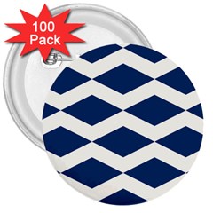 Diamonds Blue 3  Buttons (100 Pack)  by MooMoosMumma