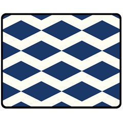 Diamonds Blue Double Sided Fleece Blanket (medium)  by MooMoosMumma