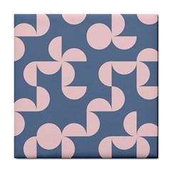 Pink And Blue Shapes Tile Coaster by MooMoosMumma