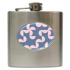 Pink And Blue Shapes Hip Flask (6 Oz) by MooMoosMumma