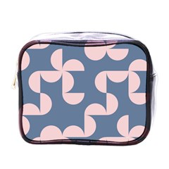 Pink And Blue Shapes Mini Toiletries Bag (one Side)