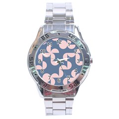 Pink And Blue Shapes Stainless Steel Analogue Watch