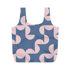 Pink And Blue Shapes Full Print Recycle Bag (m) by MooMoosMumma