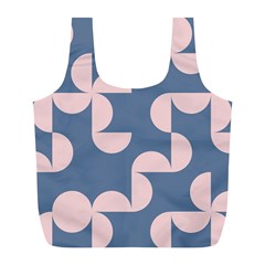 Pink And Blue Shapes Full Print Recycle Bag (l)