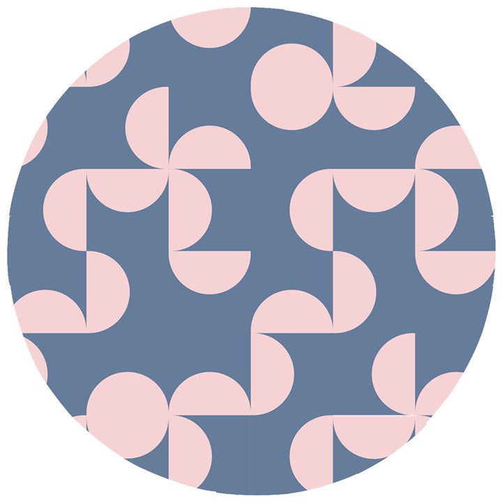 Pink And Blue Shapes Wooden Puzzle Round