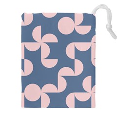 Pink And Blue Shapes Drawstring Pouch (4xl) by MooMoosMumma