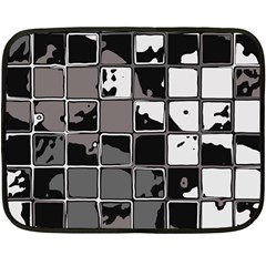 Black And White Checkered Grunge Pattern Double Sided Fleece Blanket (mini)  by SpinnyChairDesigns