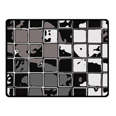 Black And White Checkered Grunge Pattern Fleece Blanket (small) by SpinnyChairDesigns