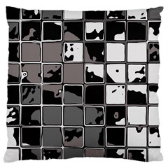 Black And White Checkered Grunge Pattern Large Cushion Case (two Sides) by SpinnyChairDesigns